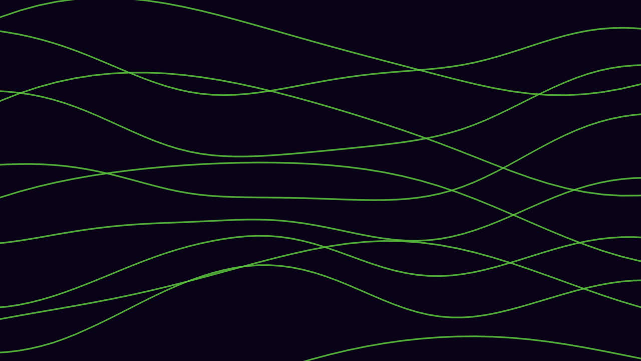olas verdes animadas bailan sobre un fondo negro