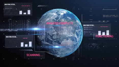 animation of data processing over globe