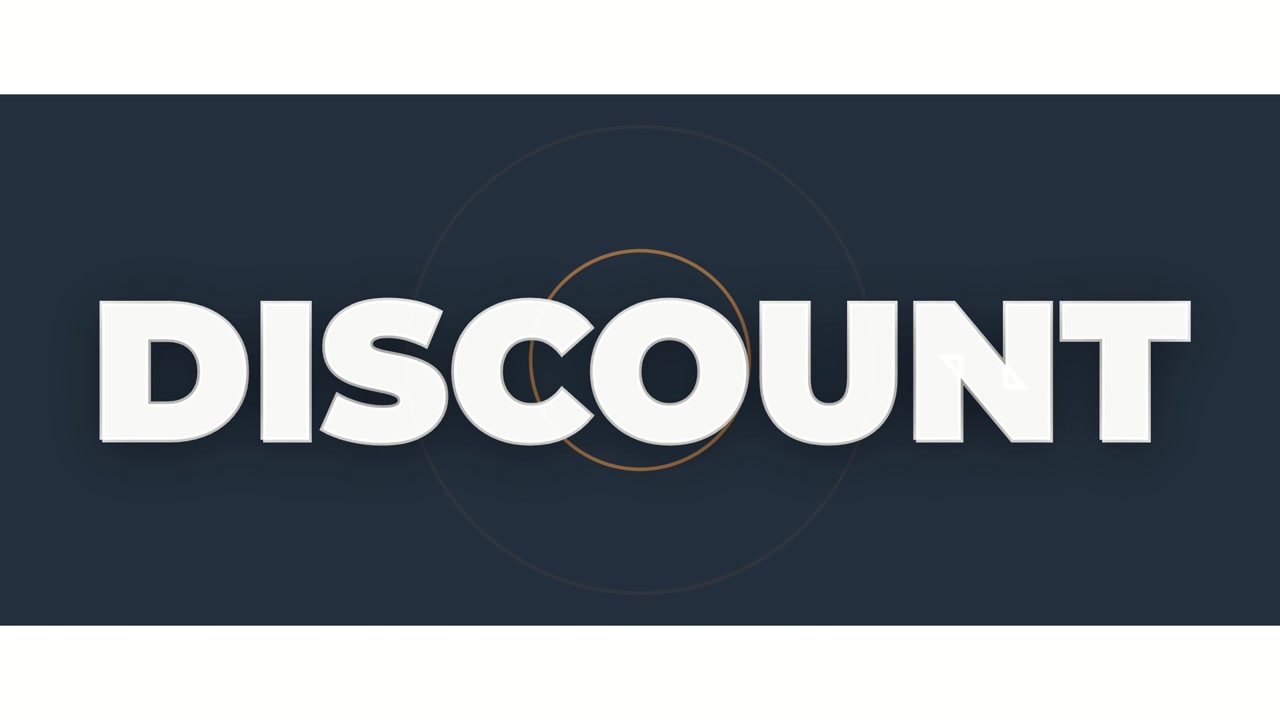 Clean Discount text animation on a vibrant blue background with smooth motion. Perfect for retail ads, ecommerce promotions, sales campaigns, banners, and social media marketing content.