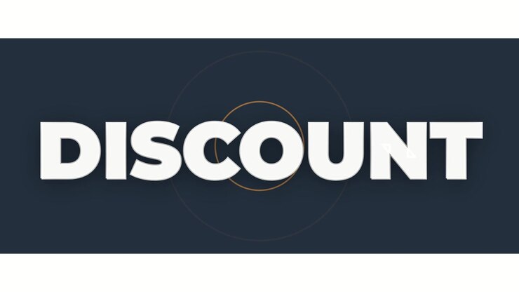 Clean Discount text animation on a vibrant blue background with smooth motion. Perfect for retail ads, ecommerce promotions, sales campaigns, banners, and social media marketing content.