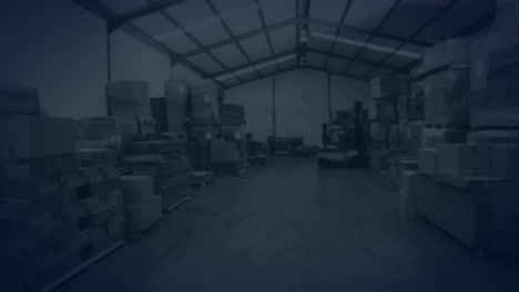 animation of network of connections over warehouse