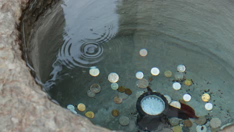 coins in water, reflecting wishes and hopes