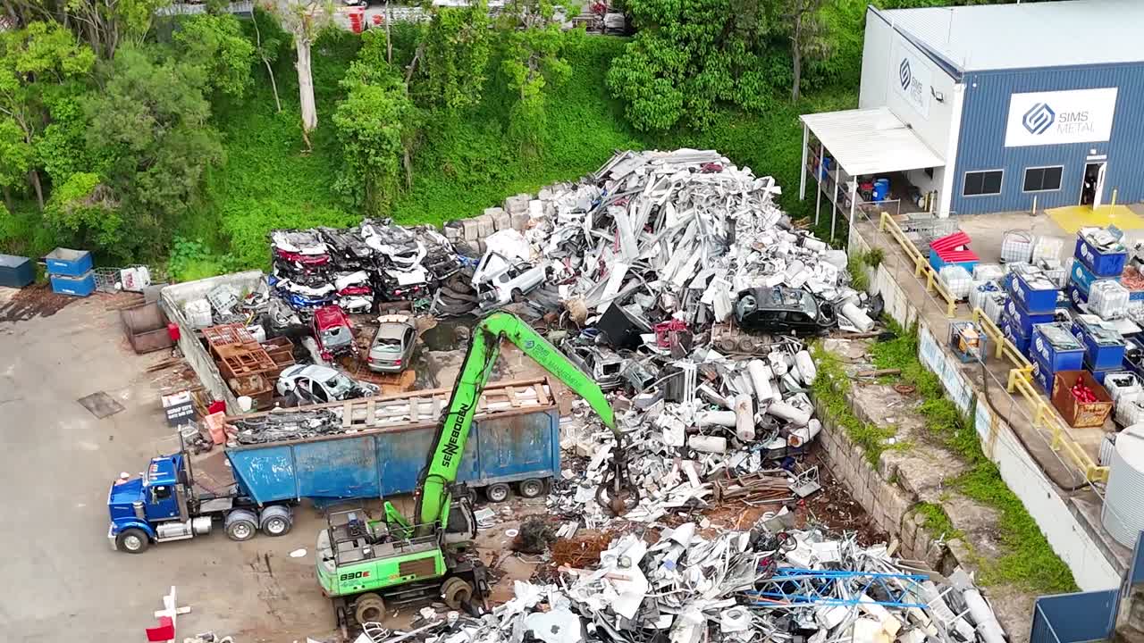 Aerial View of Scrap Metal Recycling Facility