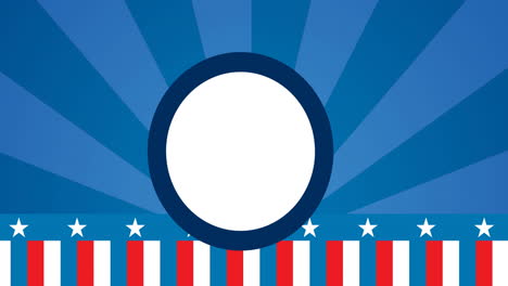 animation of white circle with copy space over american flag