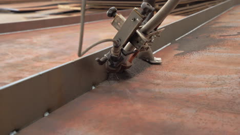 submerged arc welding slow track medium close shot