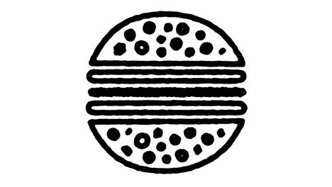 hamburger shop hand draw line icon animation