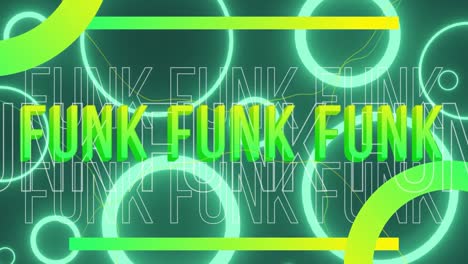 Animation-of-funk-text-on-black-background