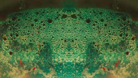 abstract green and teal liquid bubbles