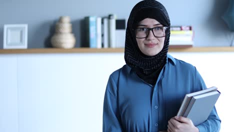 muslim woman university student wear head scarf