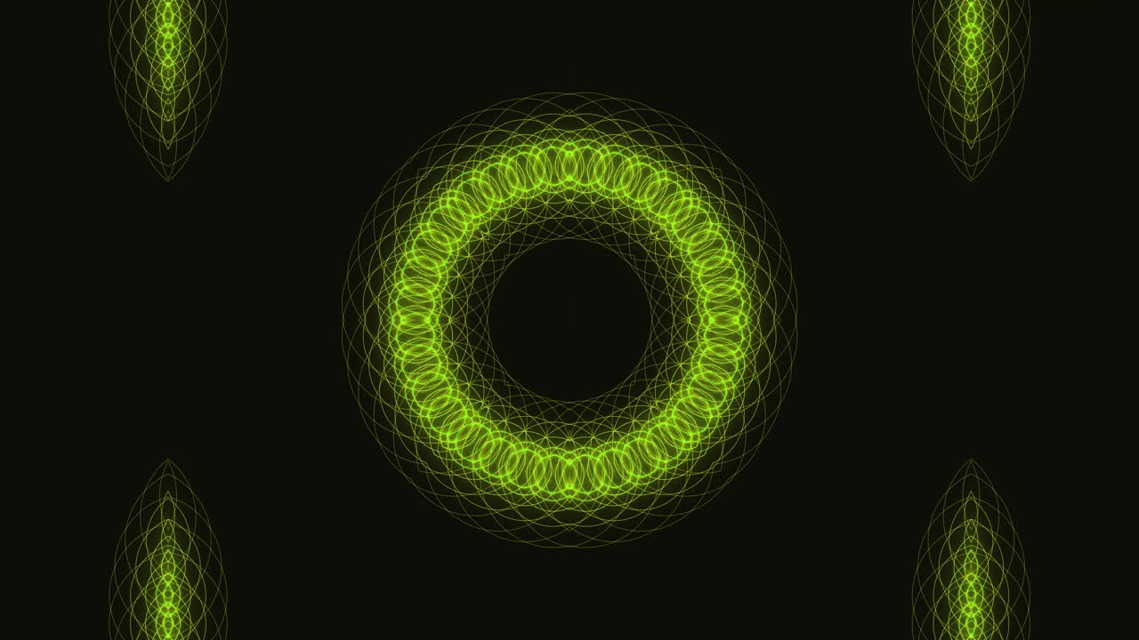 la geometría sagrada, los círculos verdes, el bucle vj sin costuras