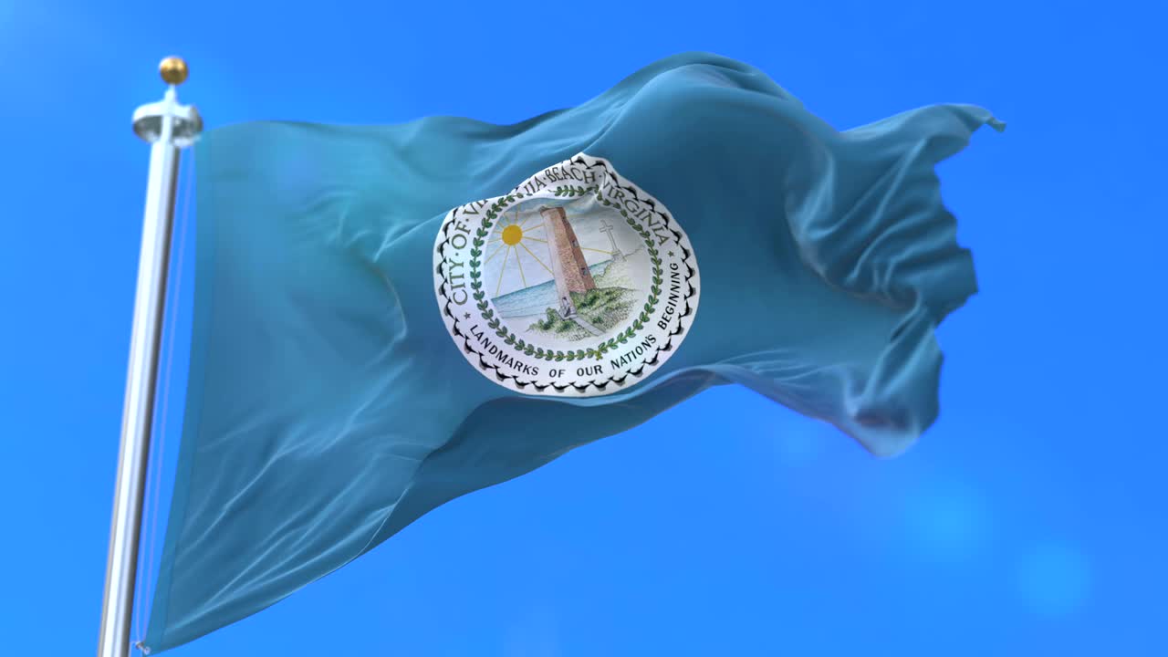 bandera de la ciudad de virginia beach, ciudad de los estados unidos de américa - bucle