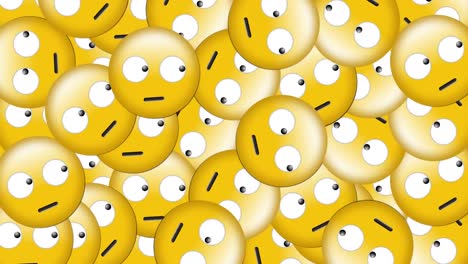 Animation-of-multiple-falling-emojis-on-white-background