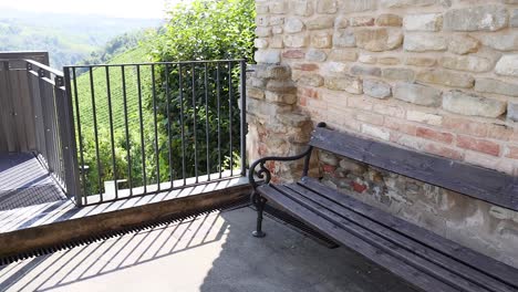 bench with a view of italian countryside