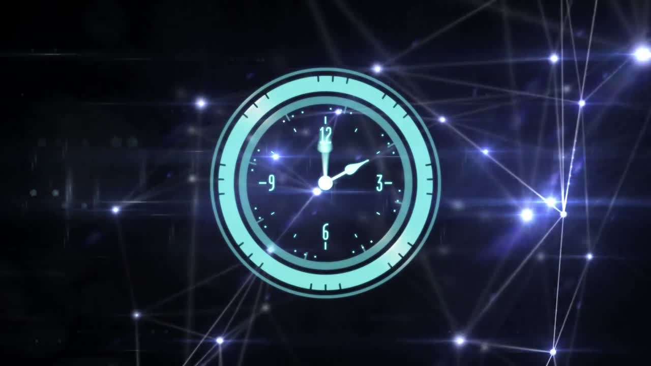 animación de la red de conexiones durante el reloj moviéndose rápidamente