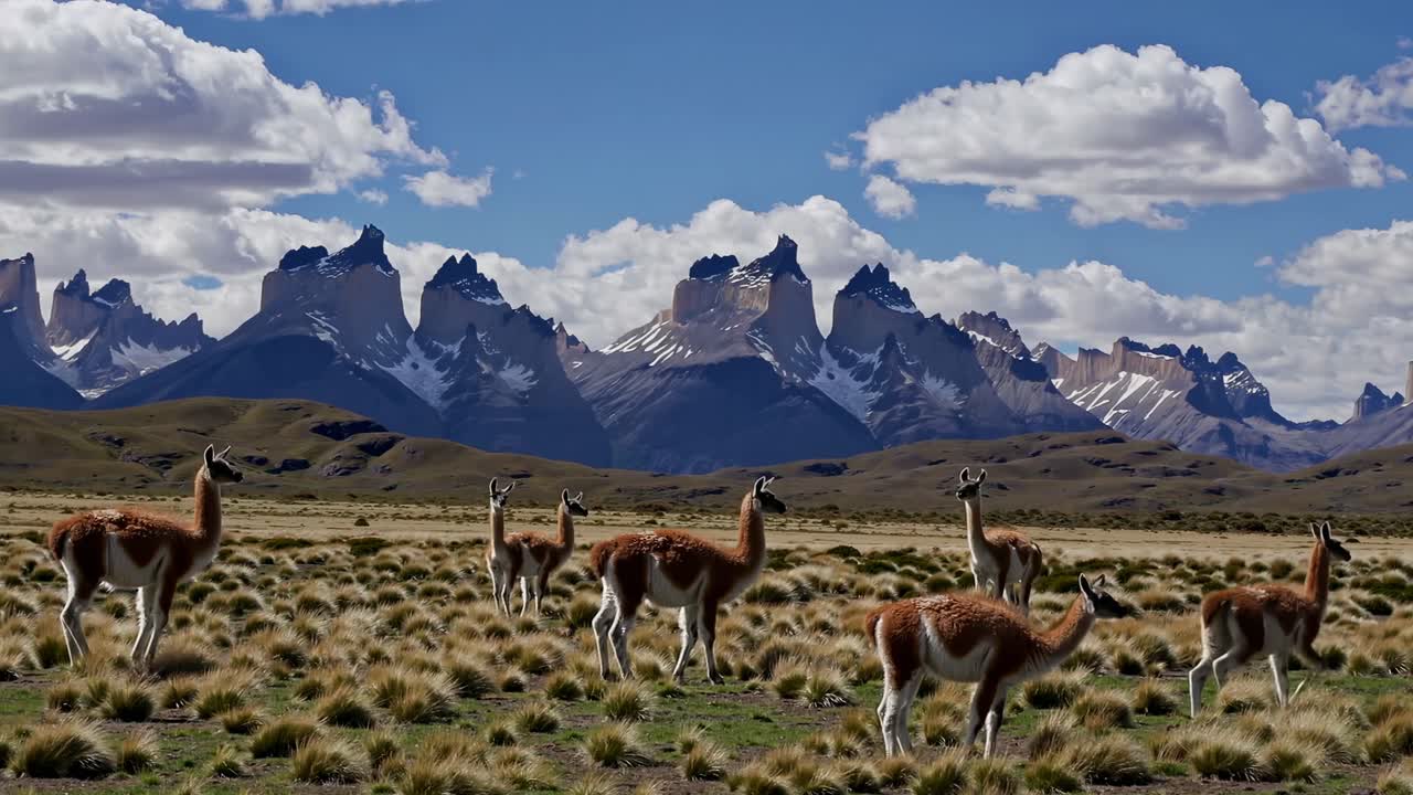 Guanacos in Torres del Paine National Park