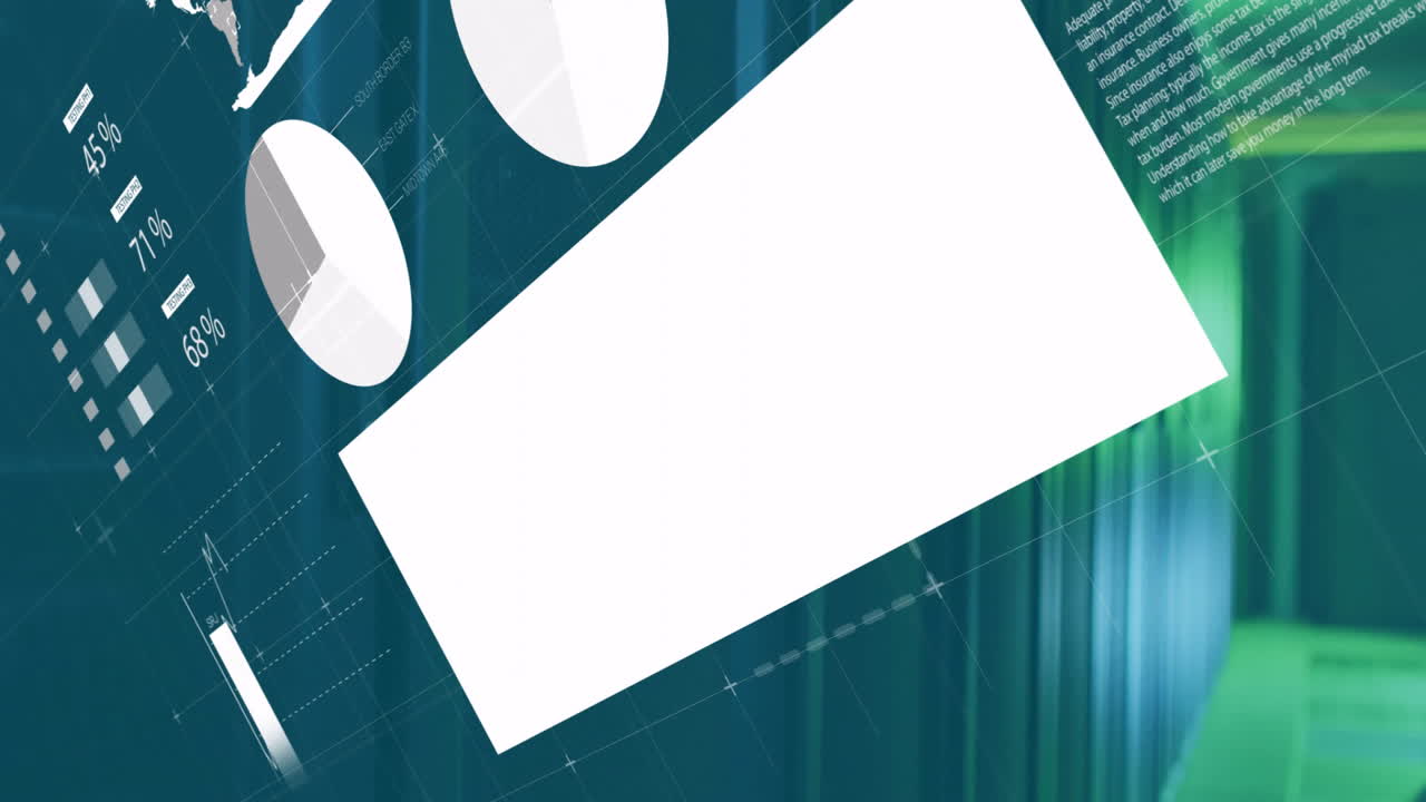 컴퓨터 서버를 통해 금융 데이터 처리의 애니메이션