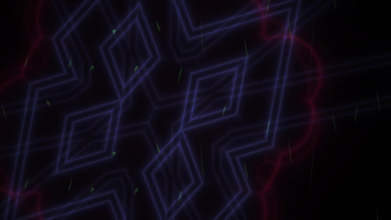 Dynamic Glowing Blue Lines and Geometric Shapes on Black Background
