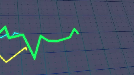 animación del procesamiento de datos financieros sobre un fondo oscuro