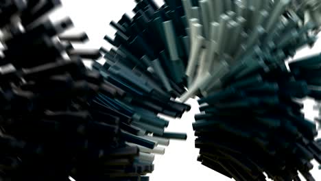 3D animation depicting data blocks flowing on a network.