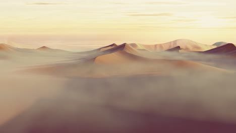 animated 3d render seamless loop of a desert with wind blowing the sand during a sandstorm, computer generated