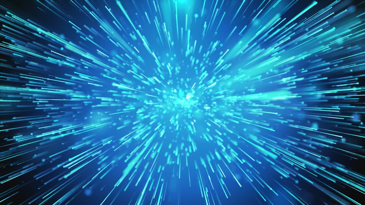 flujo de datos de neón azul acercarse a la tecnología de bucle sin costuras de fondo