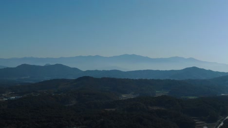 a panoramic view of a peaceful mountain in the distance.