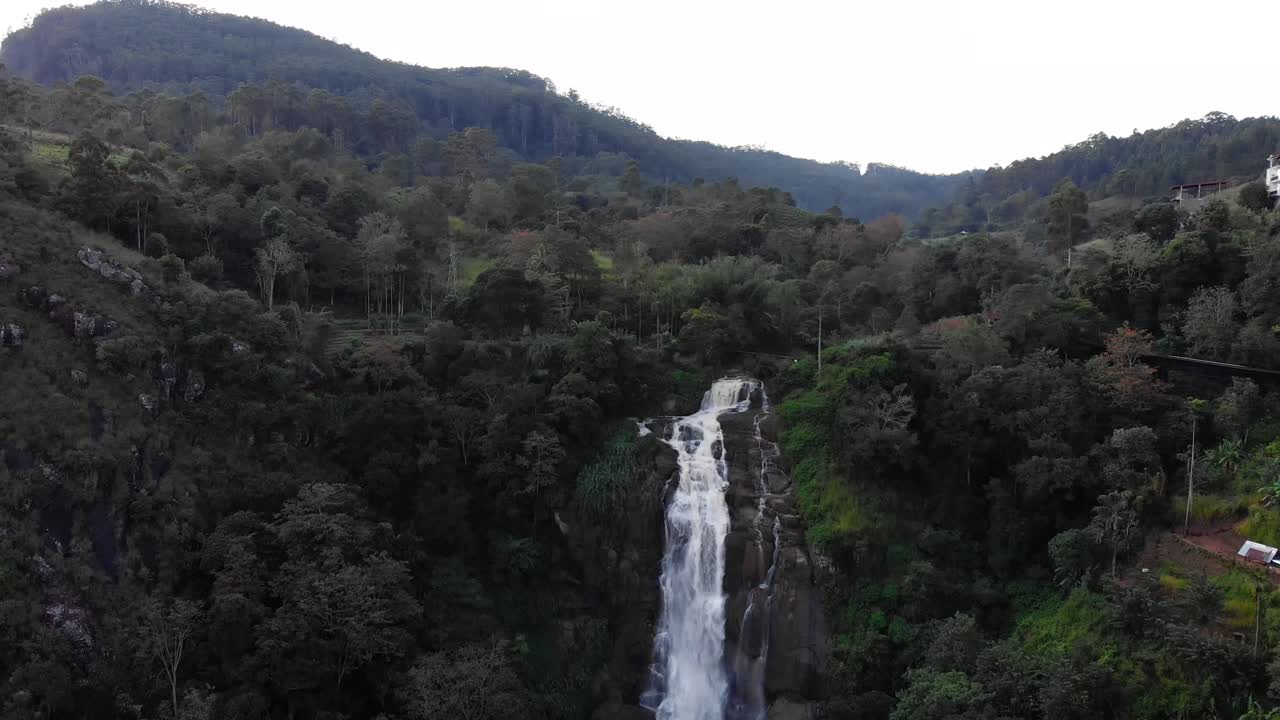 Aerial View of Ravana Falls in Sri Lanka