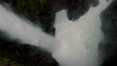 powerful devil's cauldron waterfall in ecuador - aerial drone shot