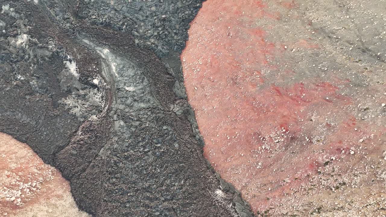vista de la lava del volcán de islandia 4k imágenes de drones
