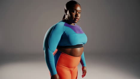 plus-size woman in activewear