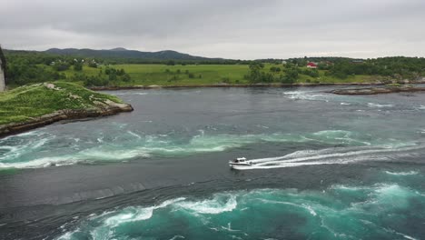 waves of water of the river and the sea meet each other during high tide and low tide.