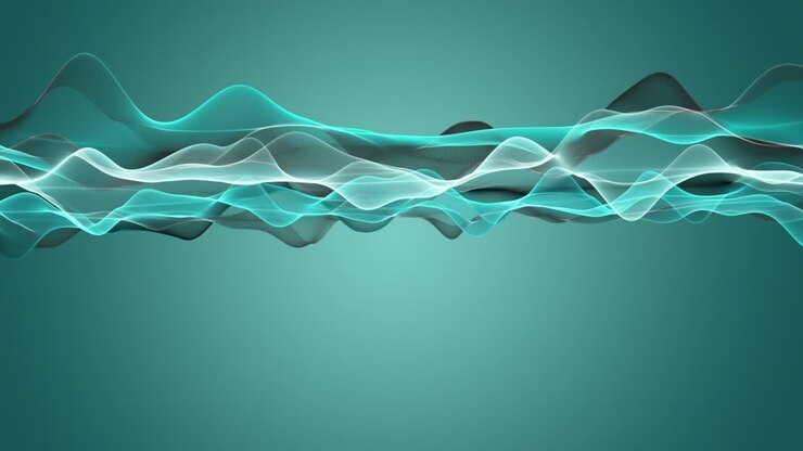 Animazione fantastica con oggetto a onda di particelle al rallentatore e spazio per il testo, 4096x2304 loop 4K