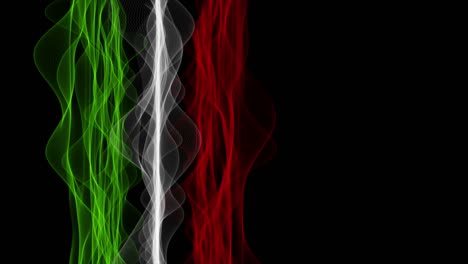 fantastic italian color wave animation in slow motion for sporting events and space for text, 4096x2304 loop 4k