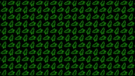 christmas tree tiled background animation pattern in glowing green and black