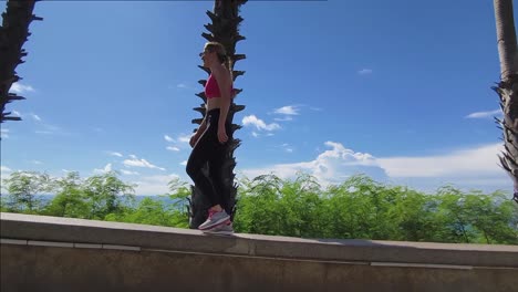 woman walking outdoors