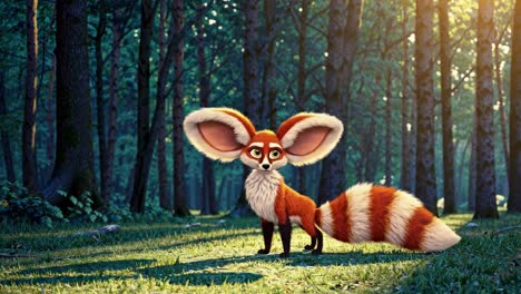 cute fennec fox in a forest