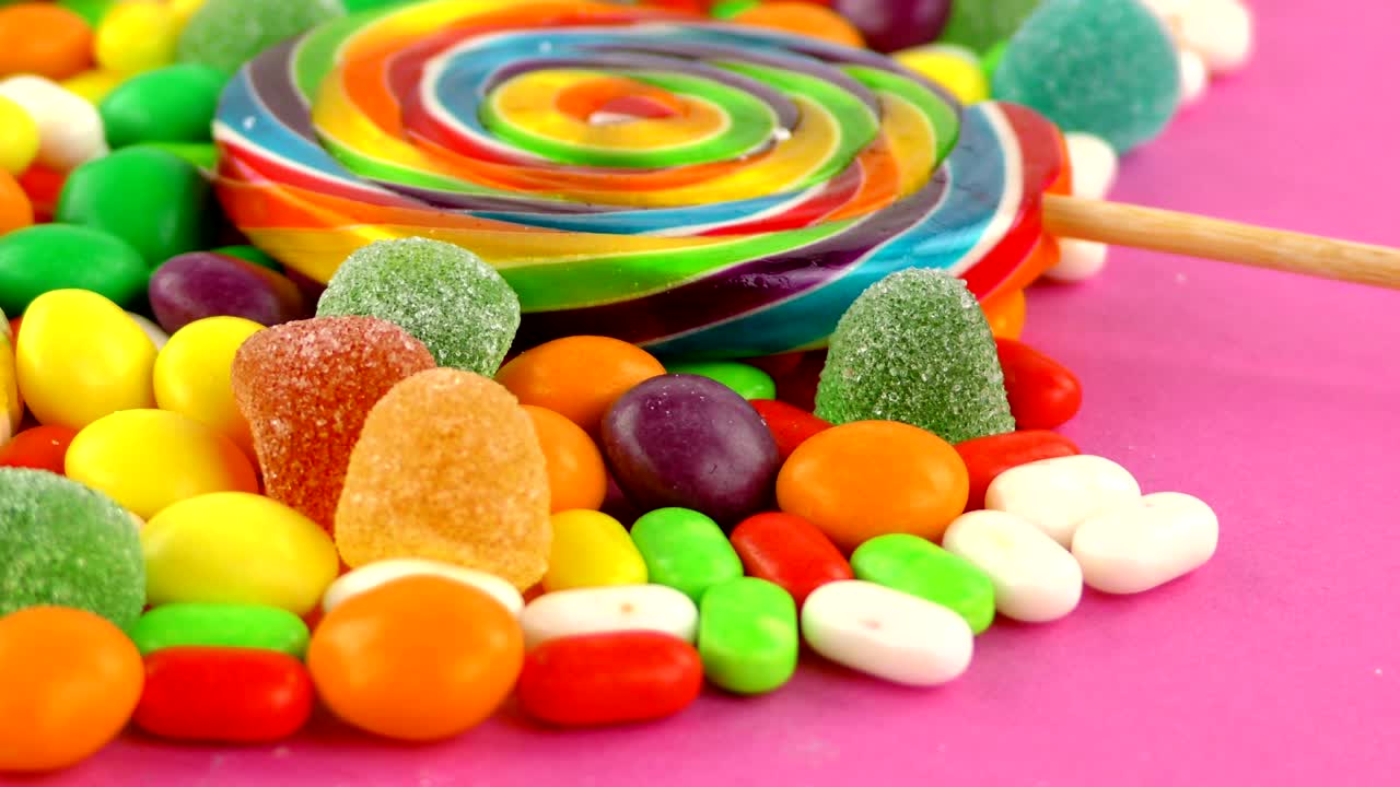 caramelo dulce gelatina y delicioso postre de azúcar