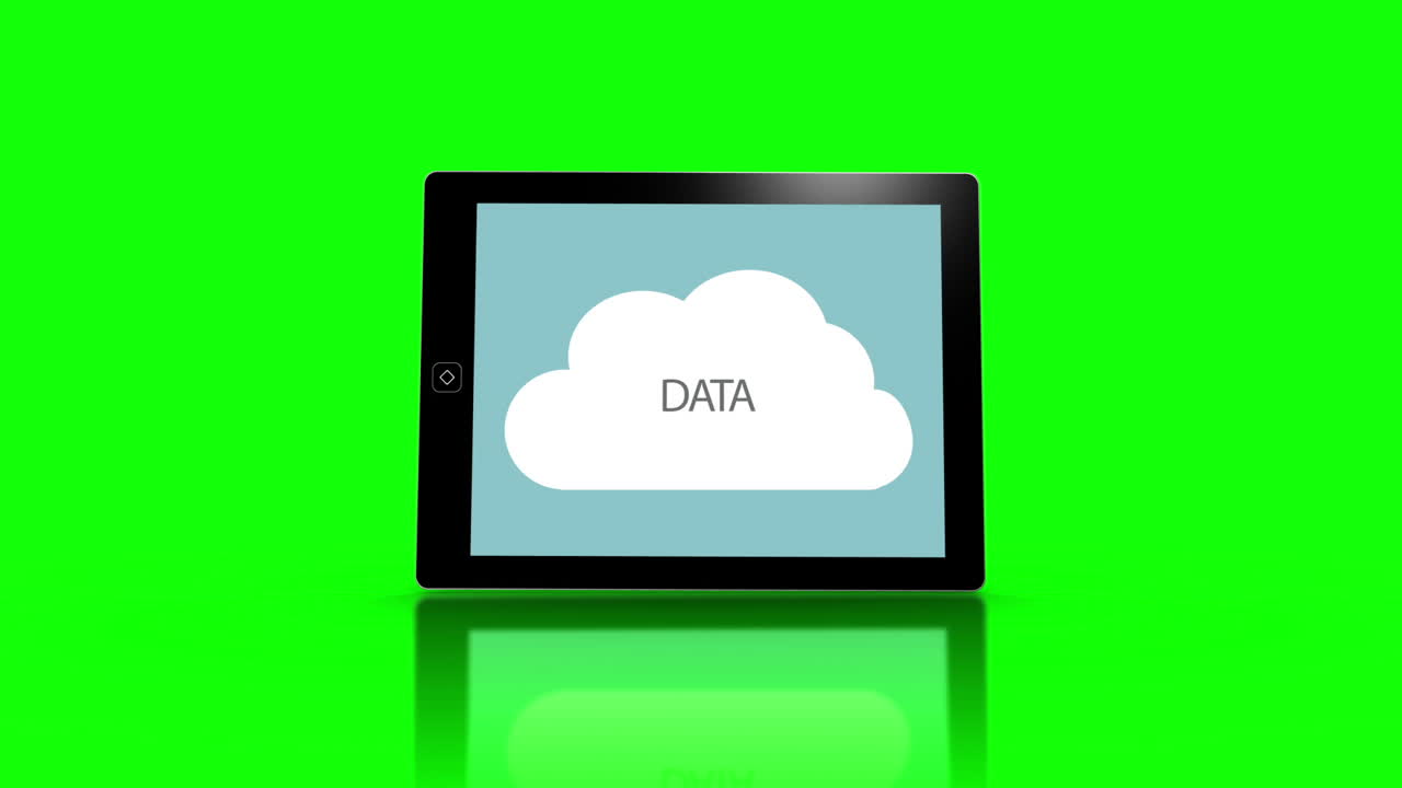 Media device screens showing cloud computing