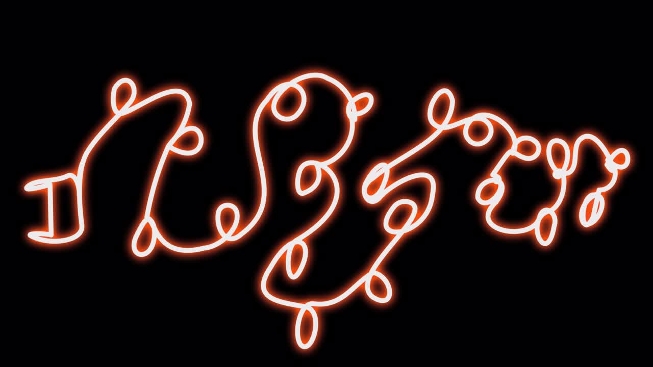 Ghirlanda rossa al neon in stile scarabocchio