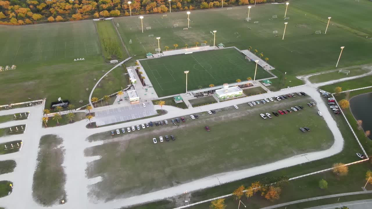 Spinning aerial of a sports and soccer complex