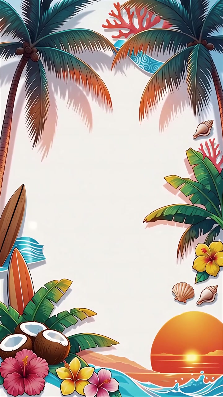 Tropical Summer Background Animation 4K