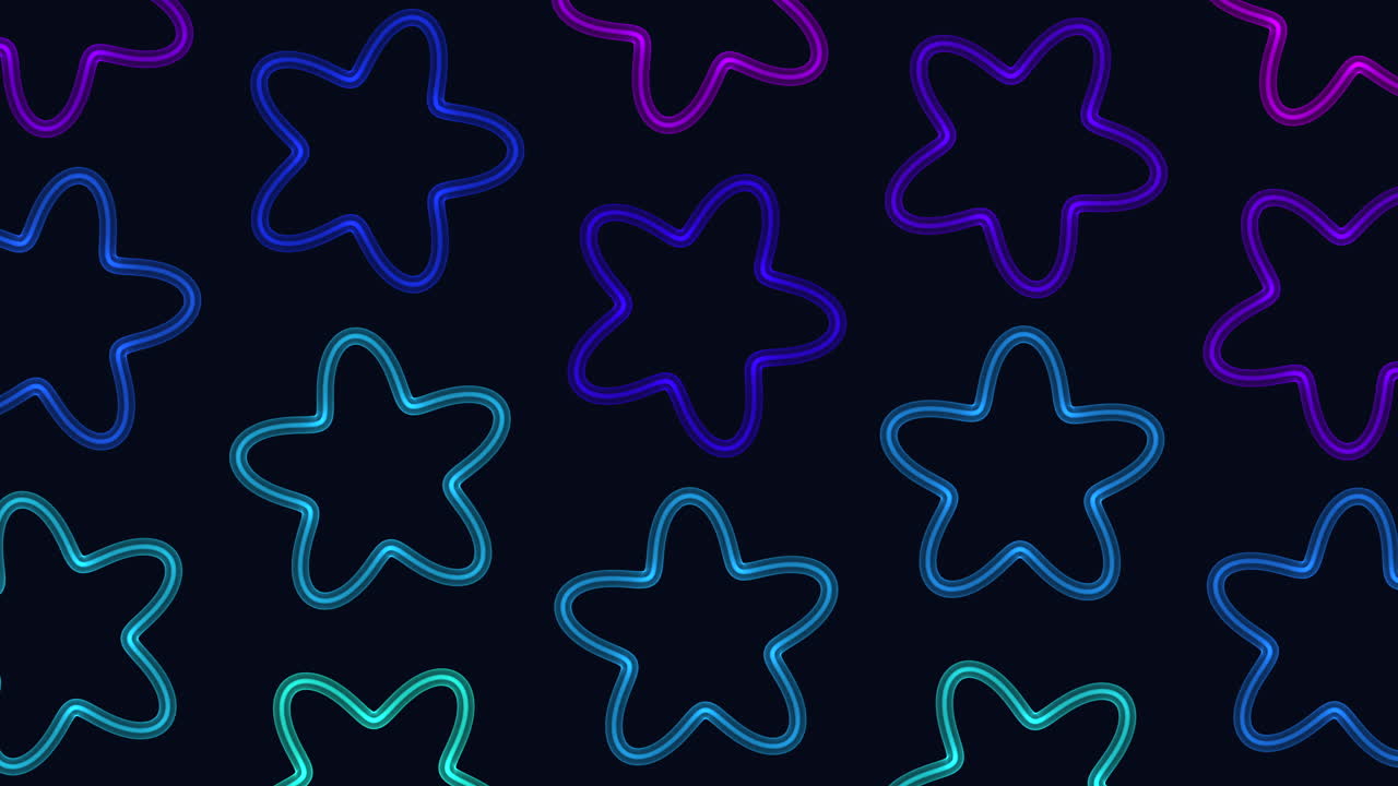 patrón de estrella de neón vibrante sobre fondo negro - diseño brillante y llamativo