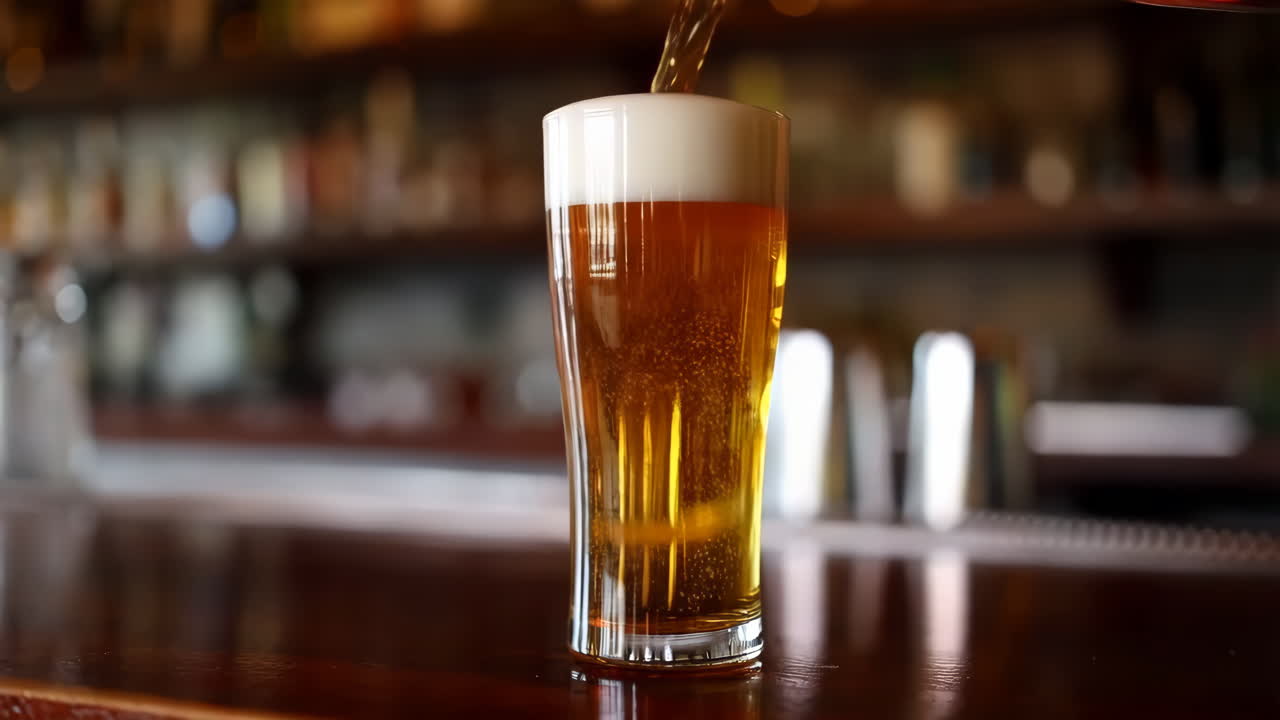 Pouring a Glass of Beer at a Bar