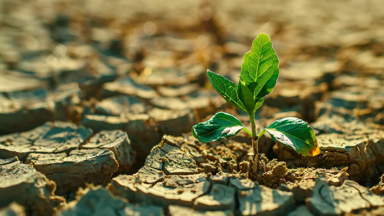 Small Plant Growing in Rocky Terrain