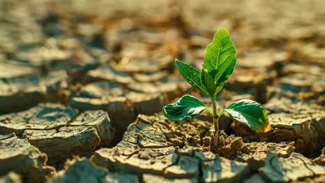 small plant growing in rocky terrain