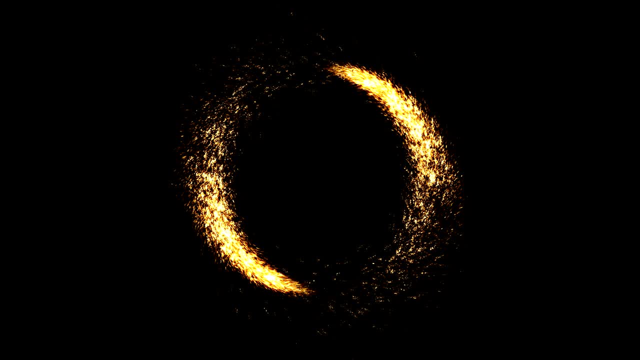 두 개의 혜성이 나타나고 사라지면서 돌아다니며 황금빛 반이는 입자들로 이루어진 추상적인 소용돌이입니다.