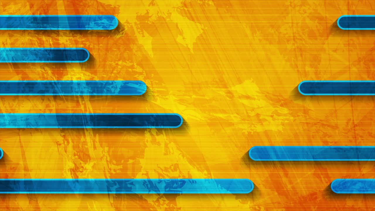 animación de video grunge naranja y azul con rayas