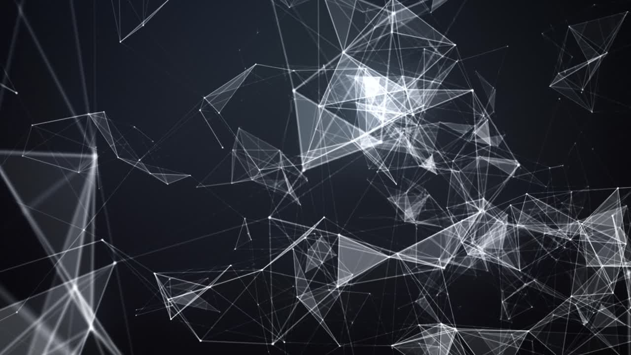 Abstract Lines And Polygonal Shapes Flying Around