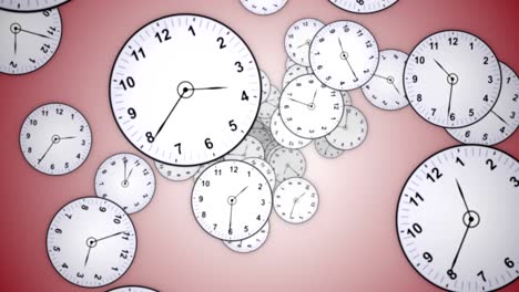 falling clocks background, animation, rendering, time travel concept, loop