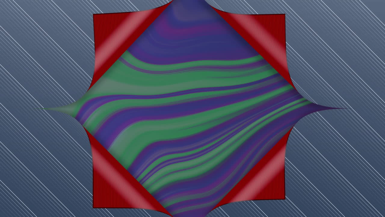 Animation of blue lines over colourful moving background